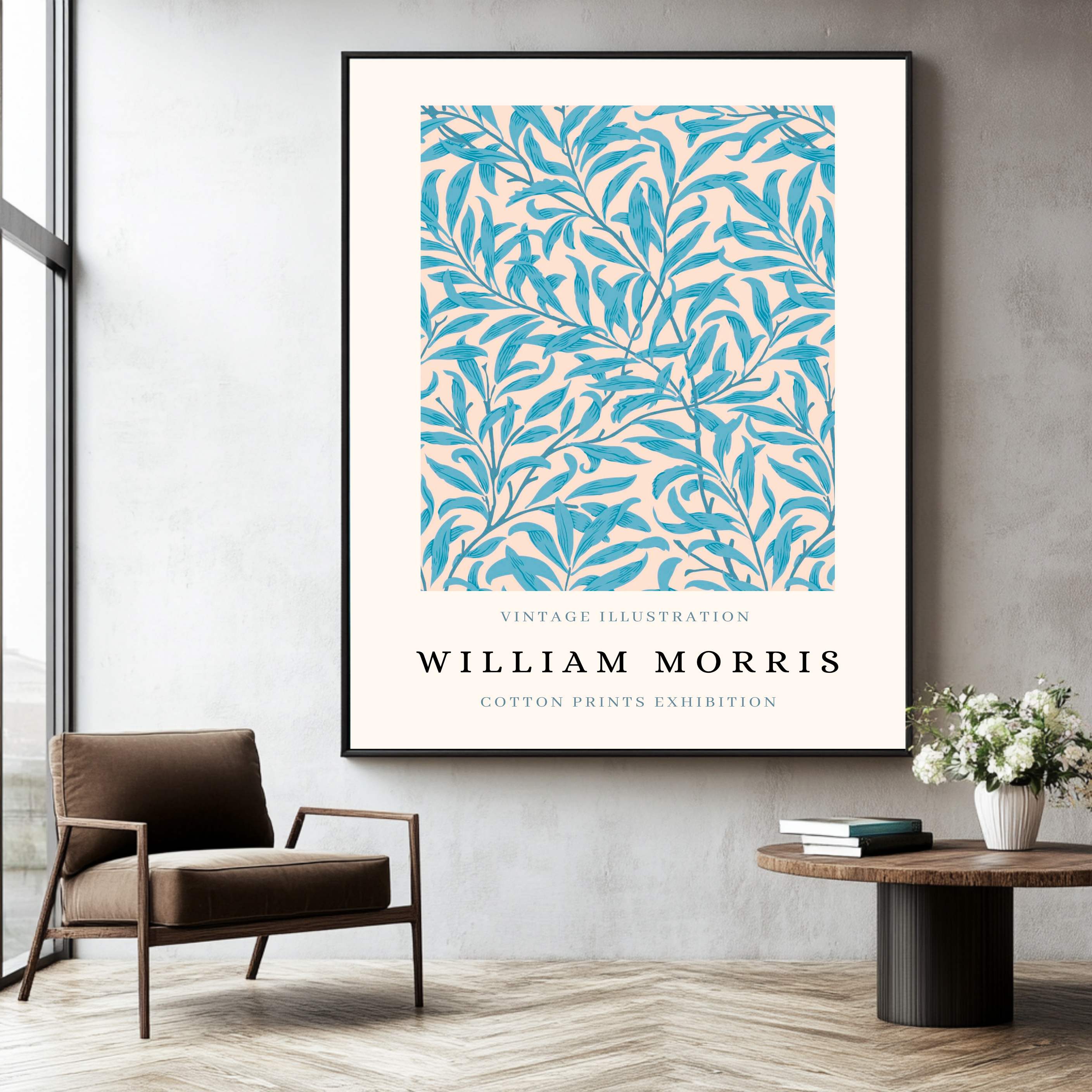 William Morris deja ilustración azul