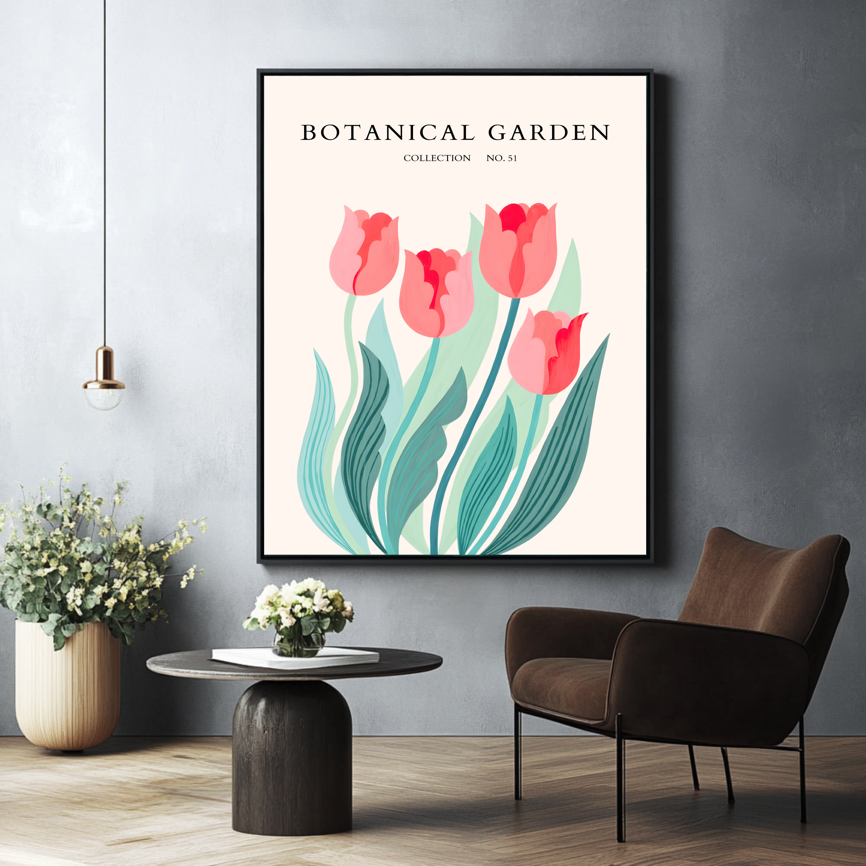 Jardín botánico tulipanes rojos