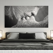 Quadro in bianco e nero la semplicità di un bacio...