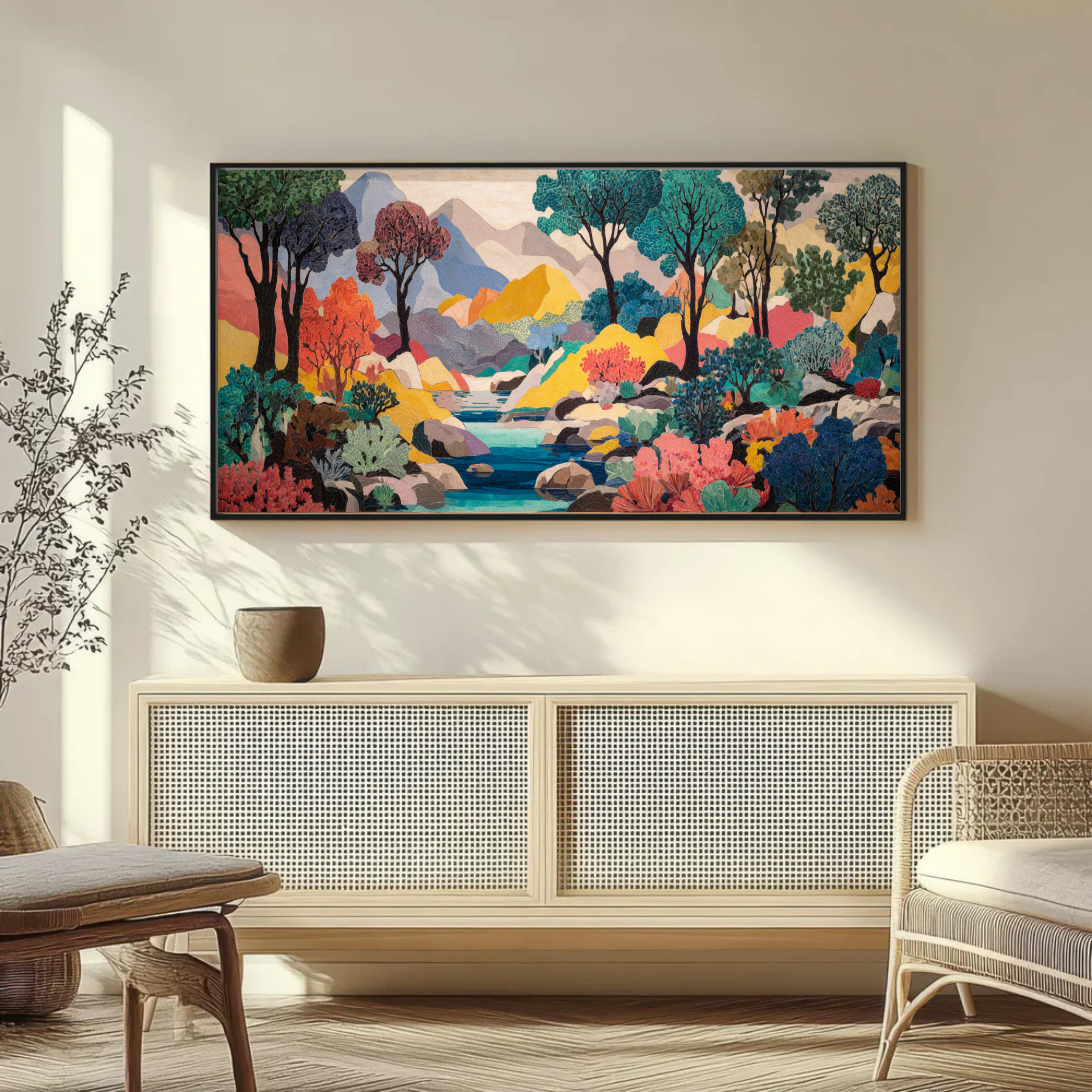 Hügel, die Farben atmen