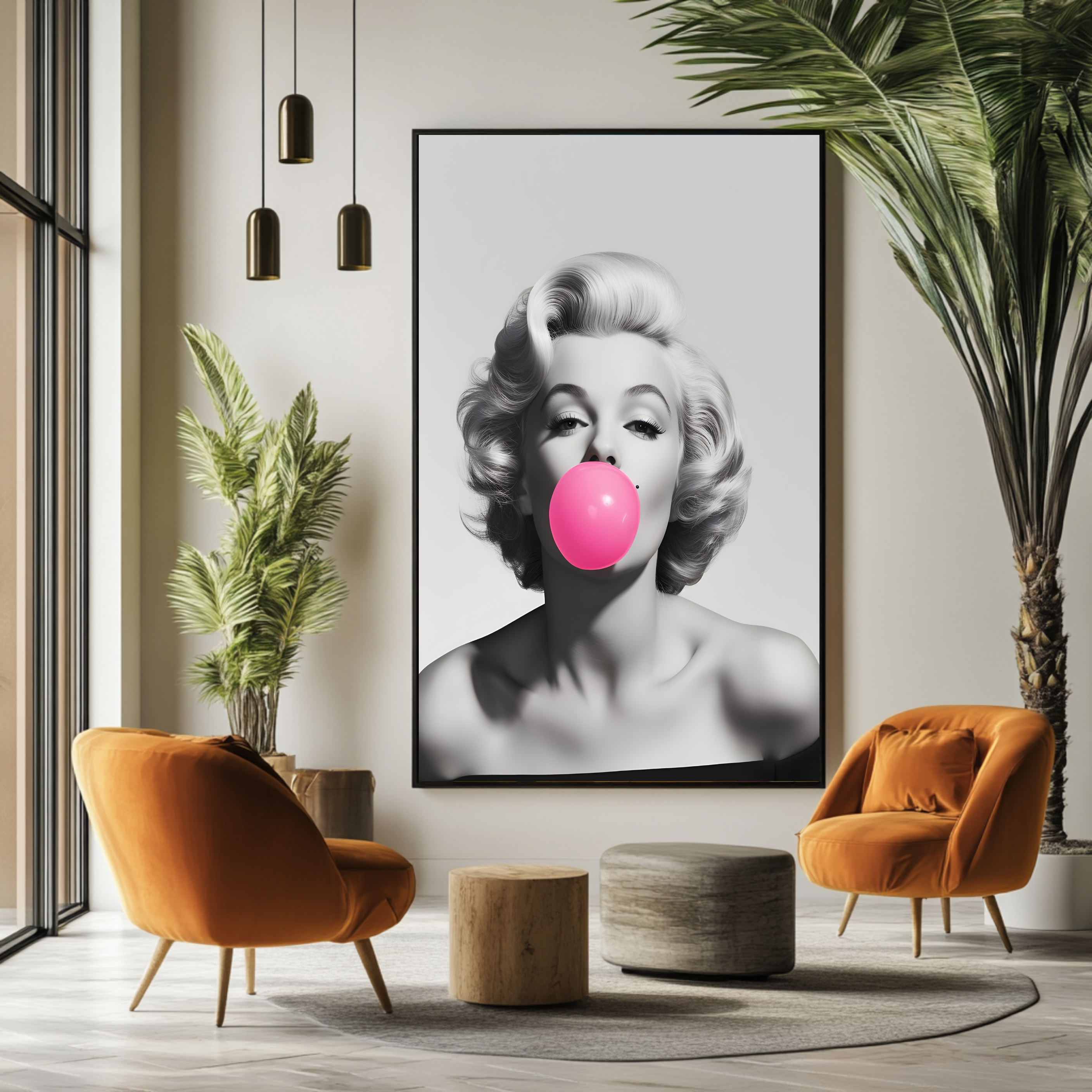 Malilina con chicle rosa