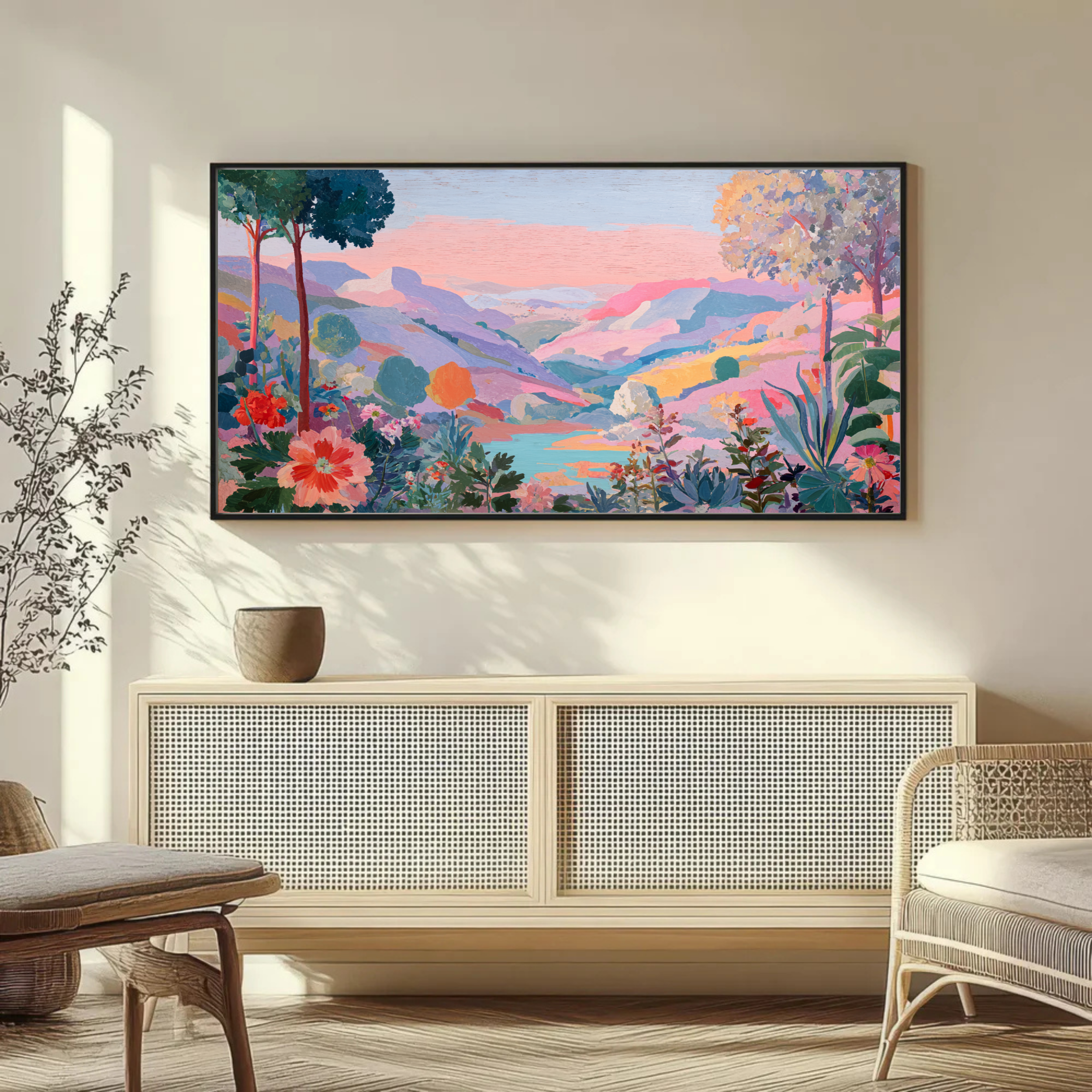 Lila Profile am Horizont