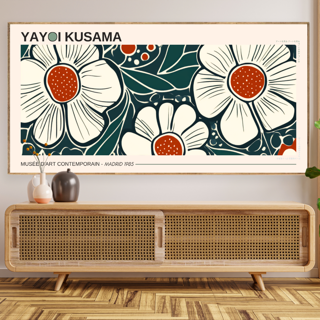 Yayoi Kusama, fiori verdi-bianchi