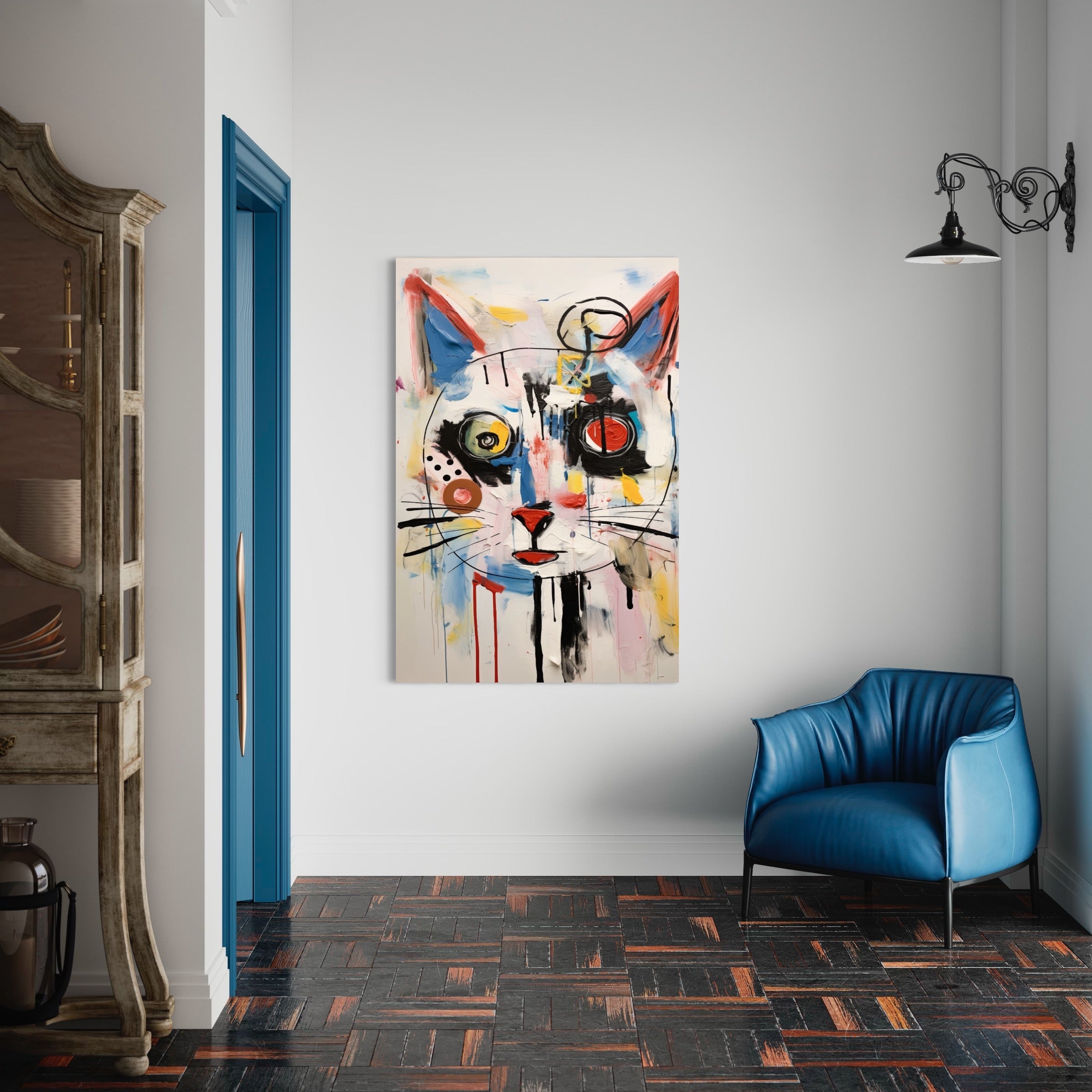 Quadro gatto astratto