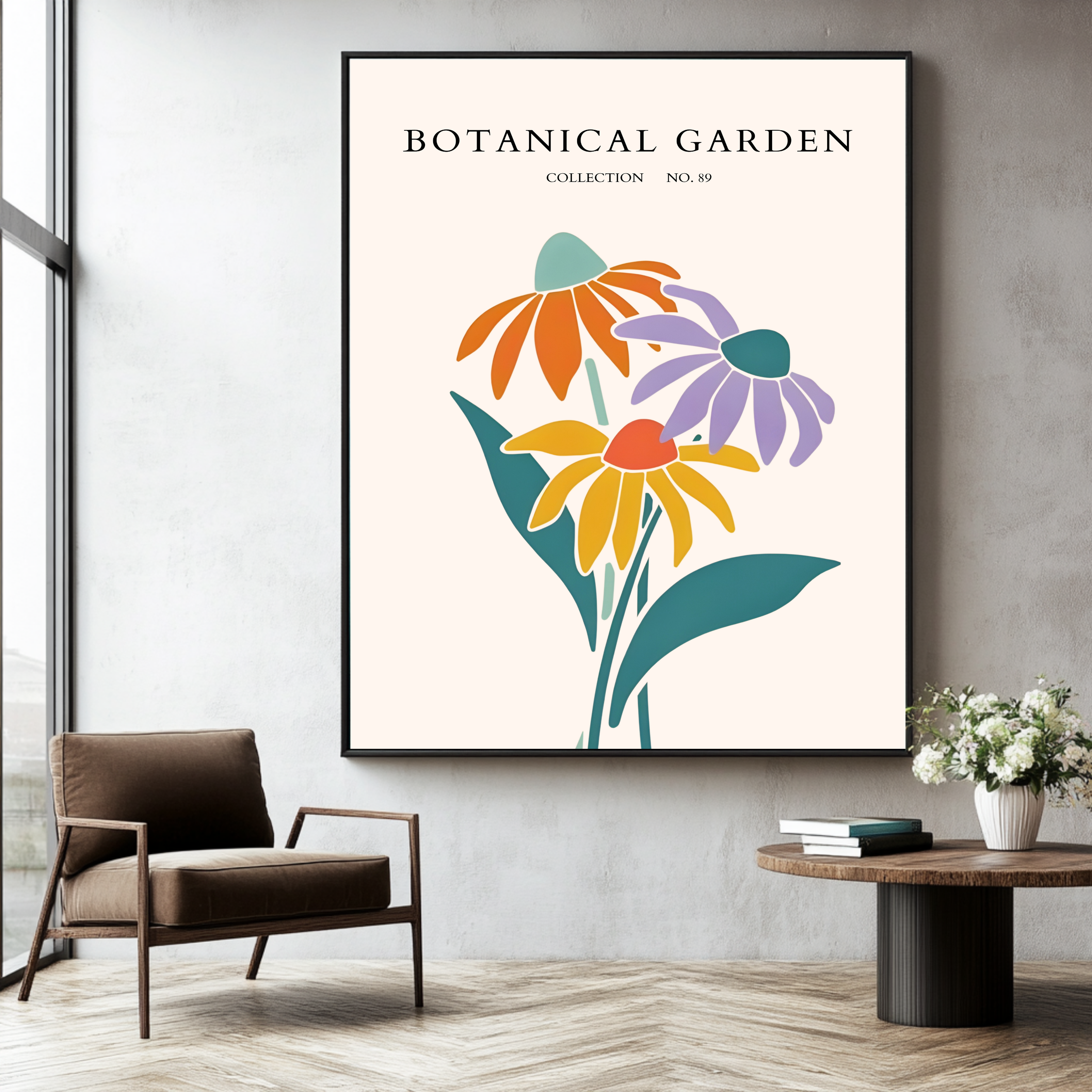 Colorido jardín botánico de margherite