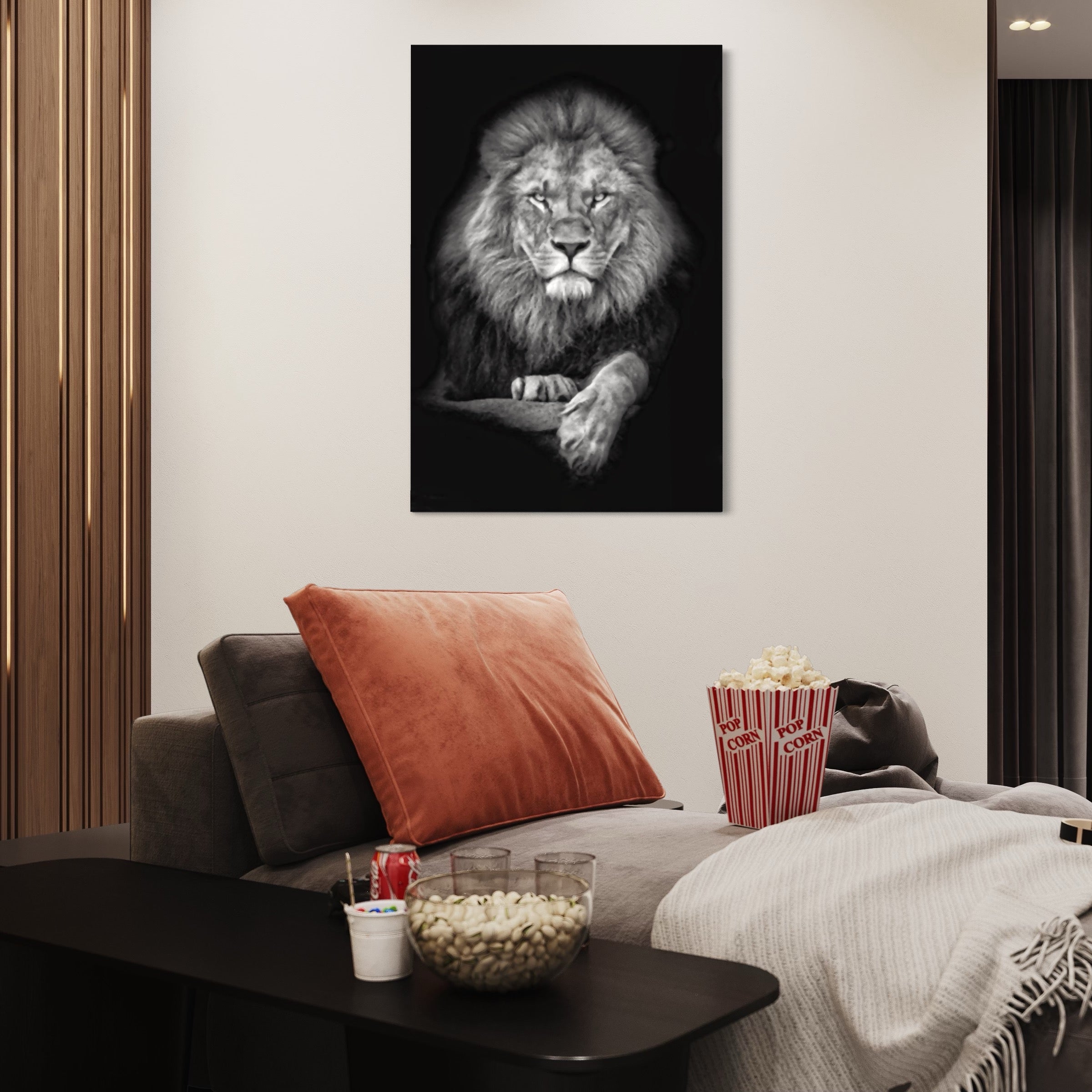 Black and white Lion