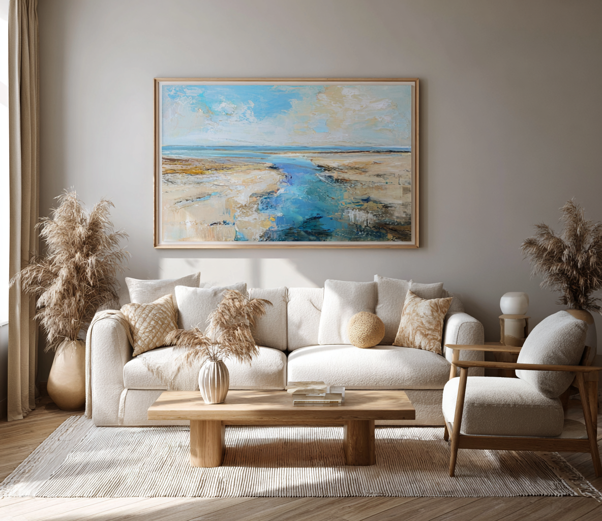 Fiume nel mare astratto