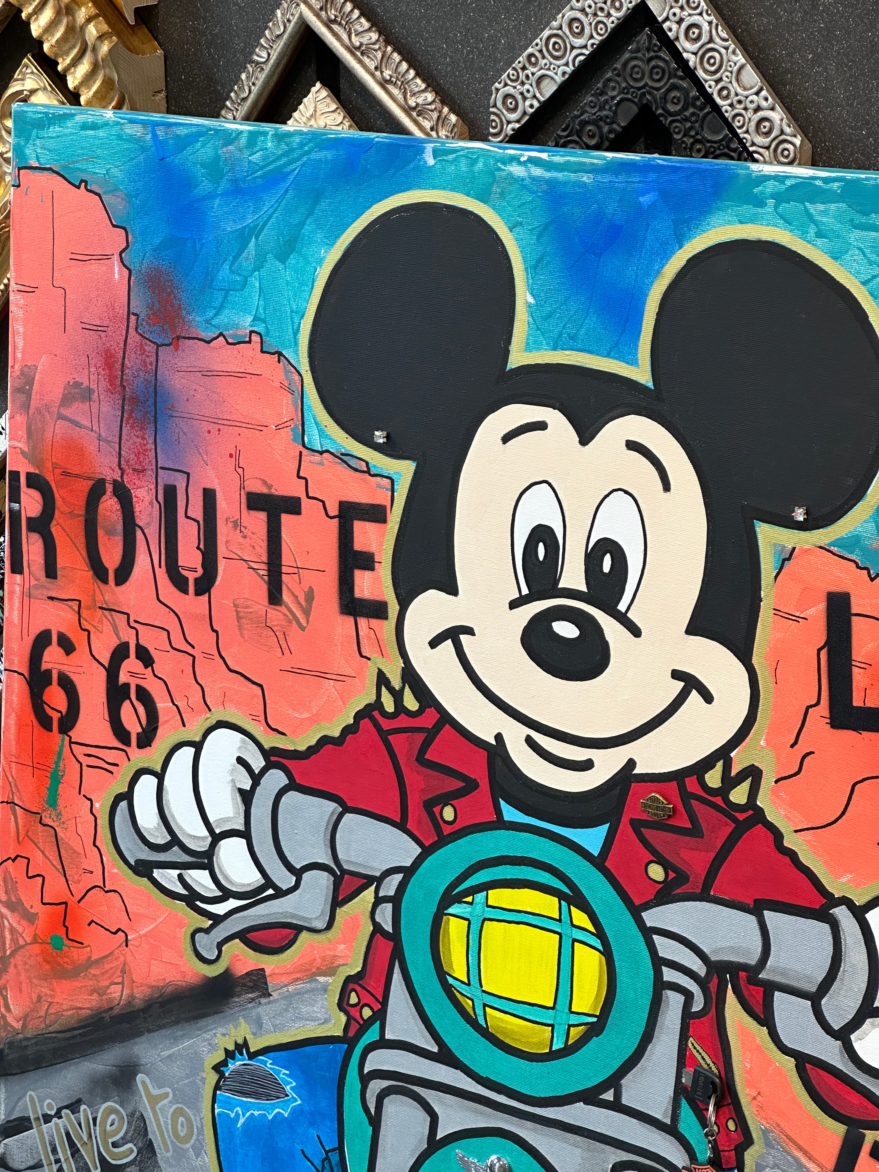 Born to Be Mickey - Originale, Pezzo UNICO - Dipinto a mano - 100 x 100 cm