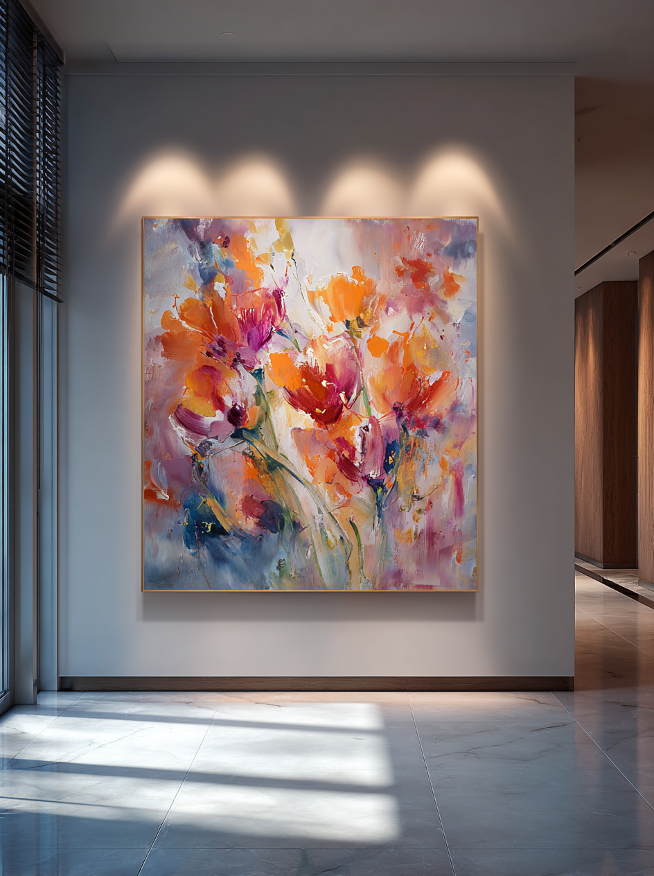 Lancio di fiori arancio