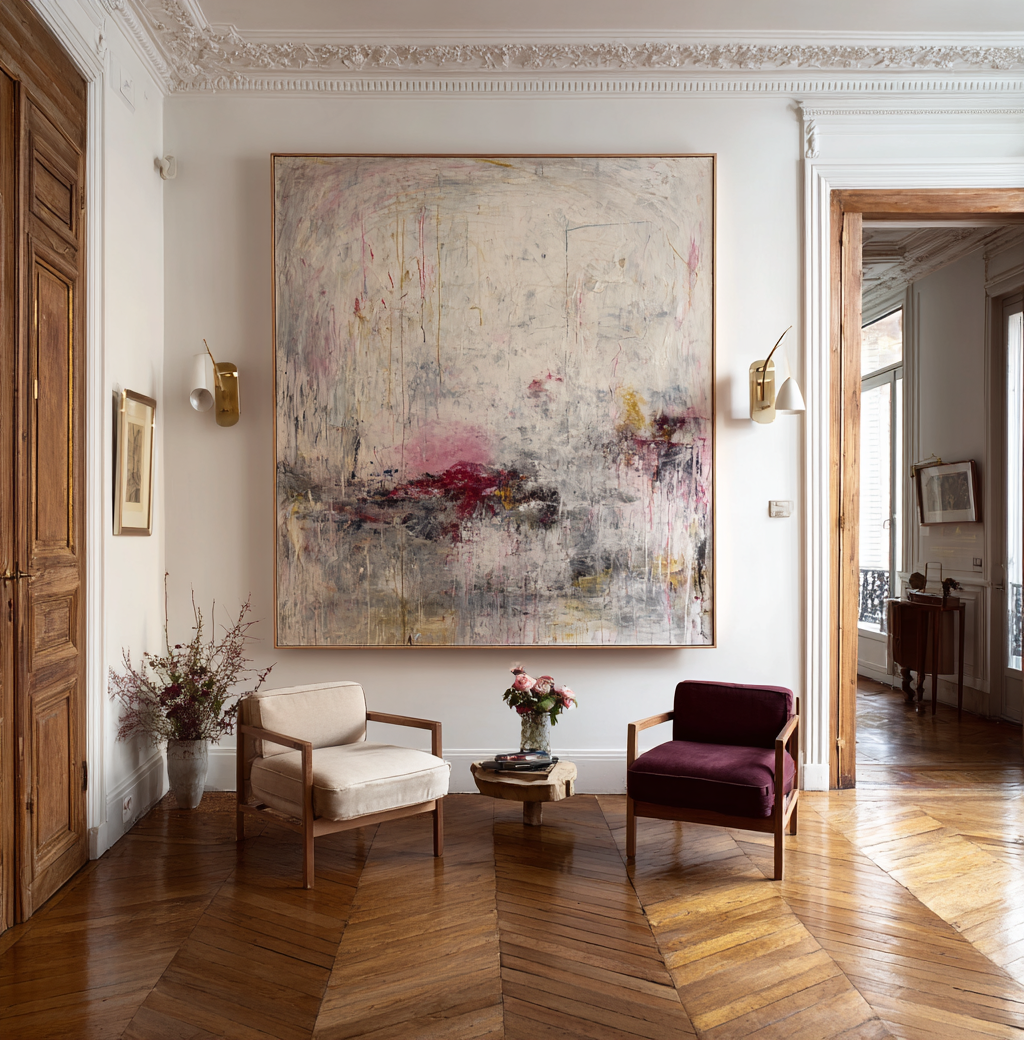 Quadrato Rosa con bianco
