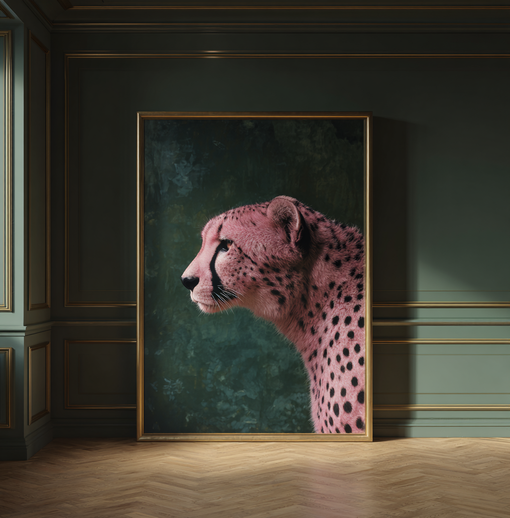 Ritratto di Ghepardo con macchie rosa