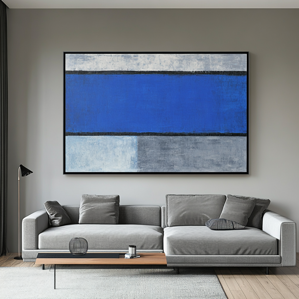 Intense blue on gray background - Mark Rothko