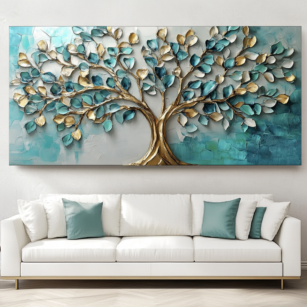 Tyrkysový a zlatý strom