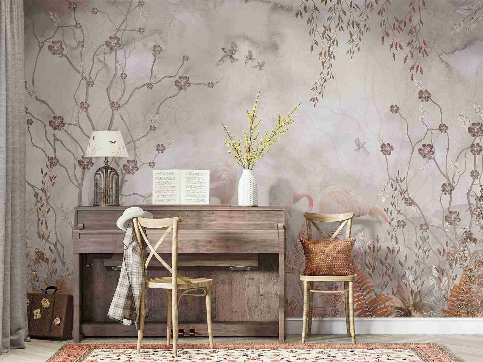 Giardino dei Fenicotteri - Carta da Parati