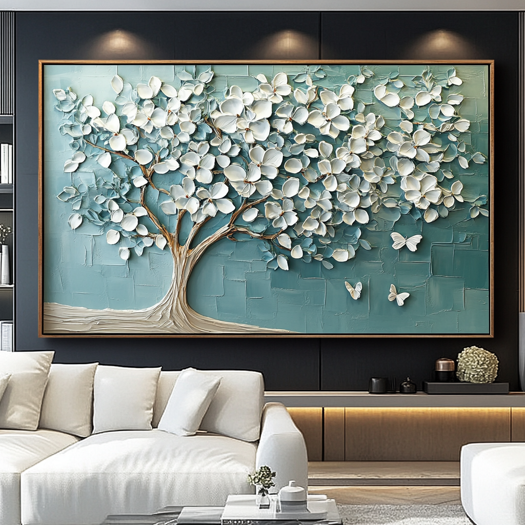 Baum mit weißen Blättern