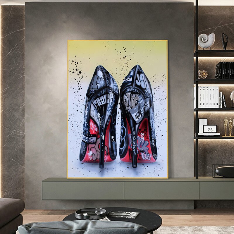 Tacchi ricoperti di Graffiti - Tele Moderne