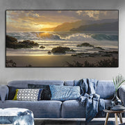 Tramonto con mare mosso - 40x80 cm