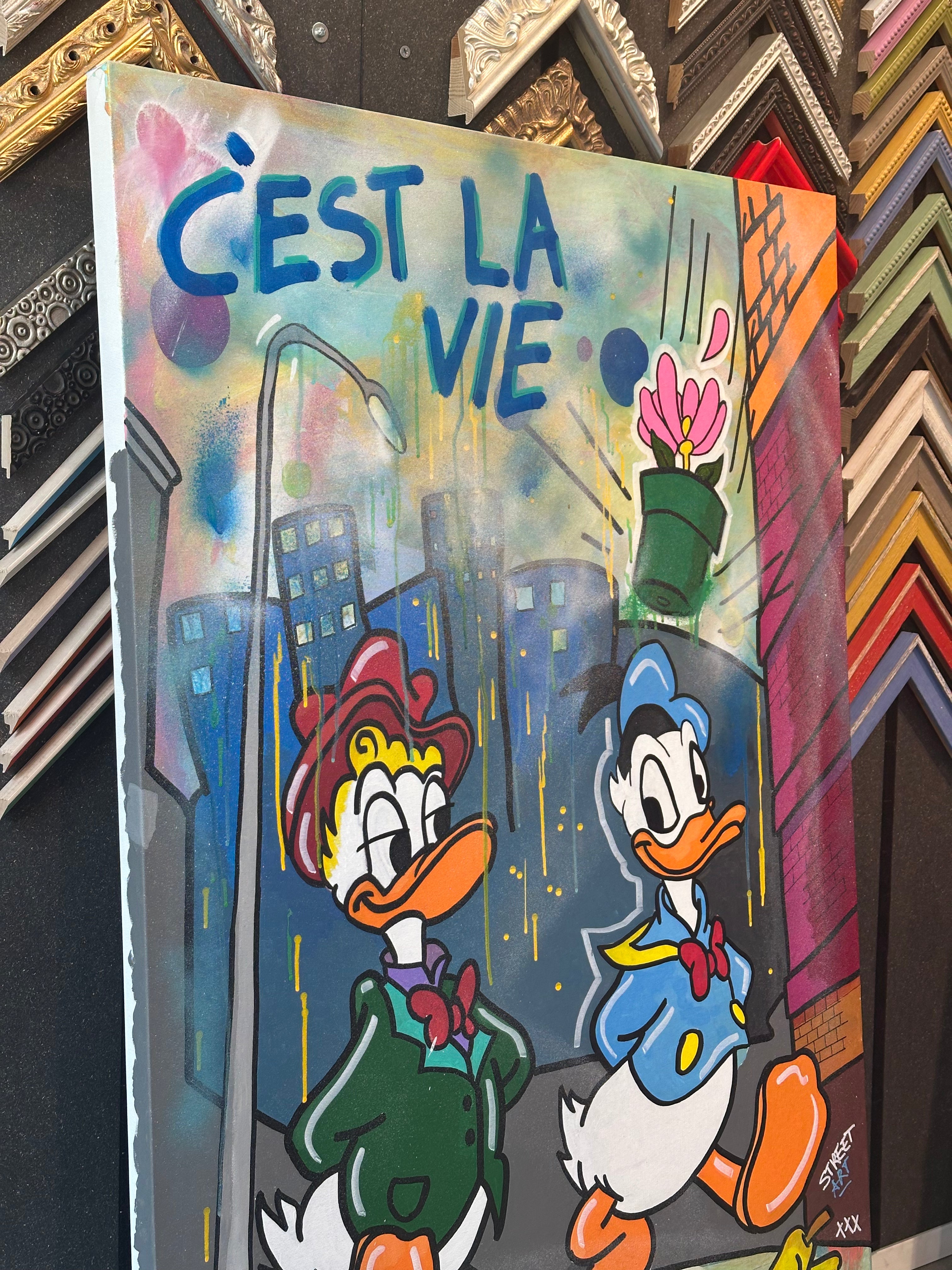 C'est la vie - Originale, Pezzo UNICO - Dipinto a mano - 80 x 120 cm