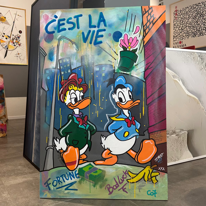 C'est la vie - Originale, Pezzo UNICO - Dipinto a mano - 80 x 120 cm