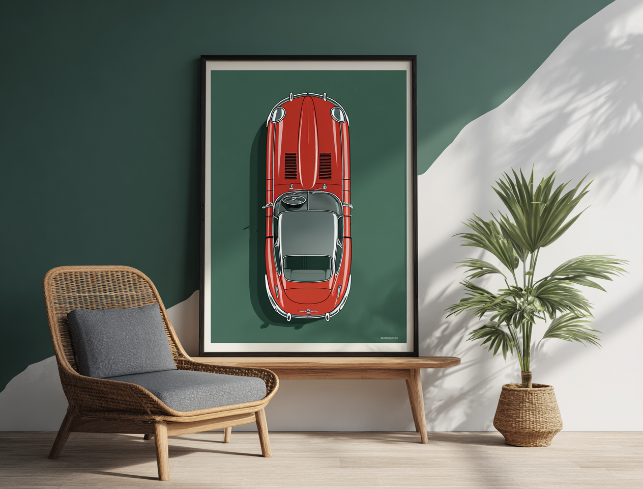 Jaguar E-type dall'alto