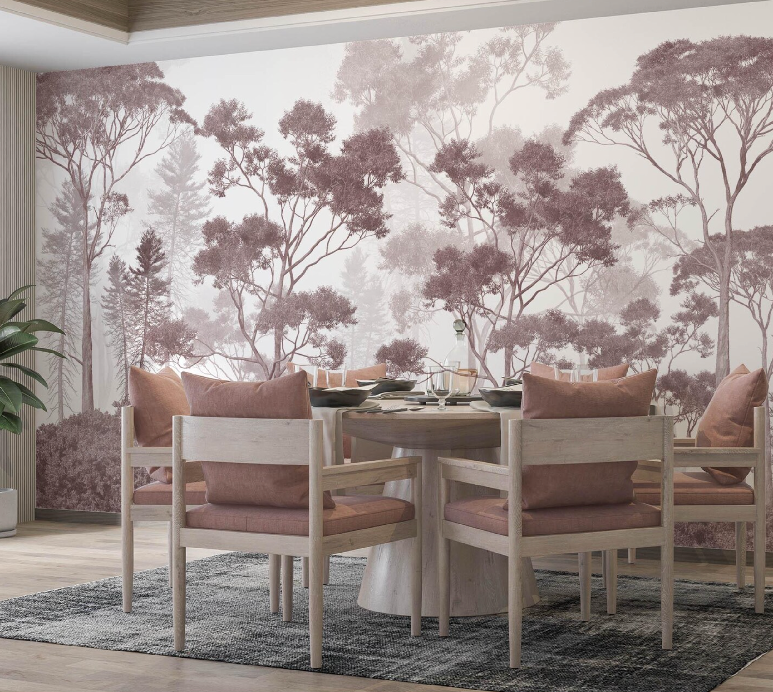 Foglie viola - Carta da Parati