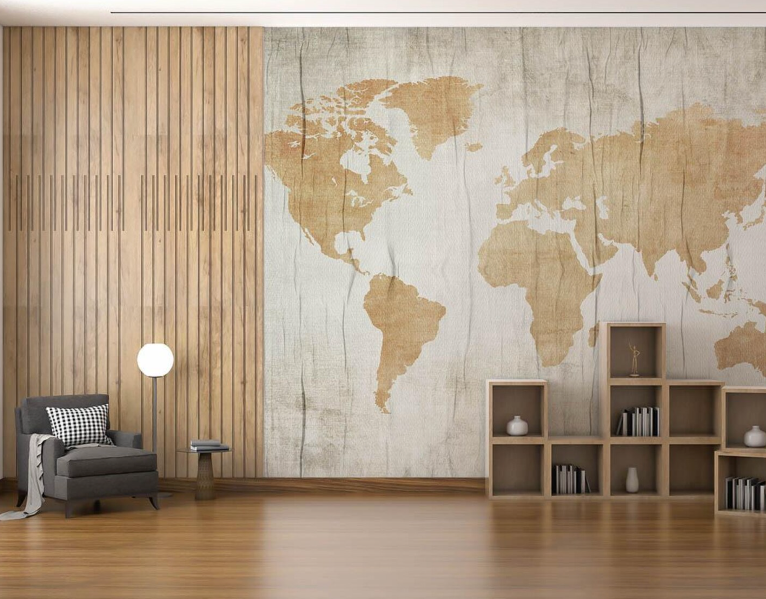 Mappamondo oro - Carta da Parati