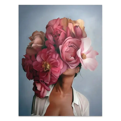 Donna con fiori di piume in testa - 40x60cm / C