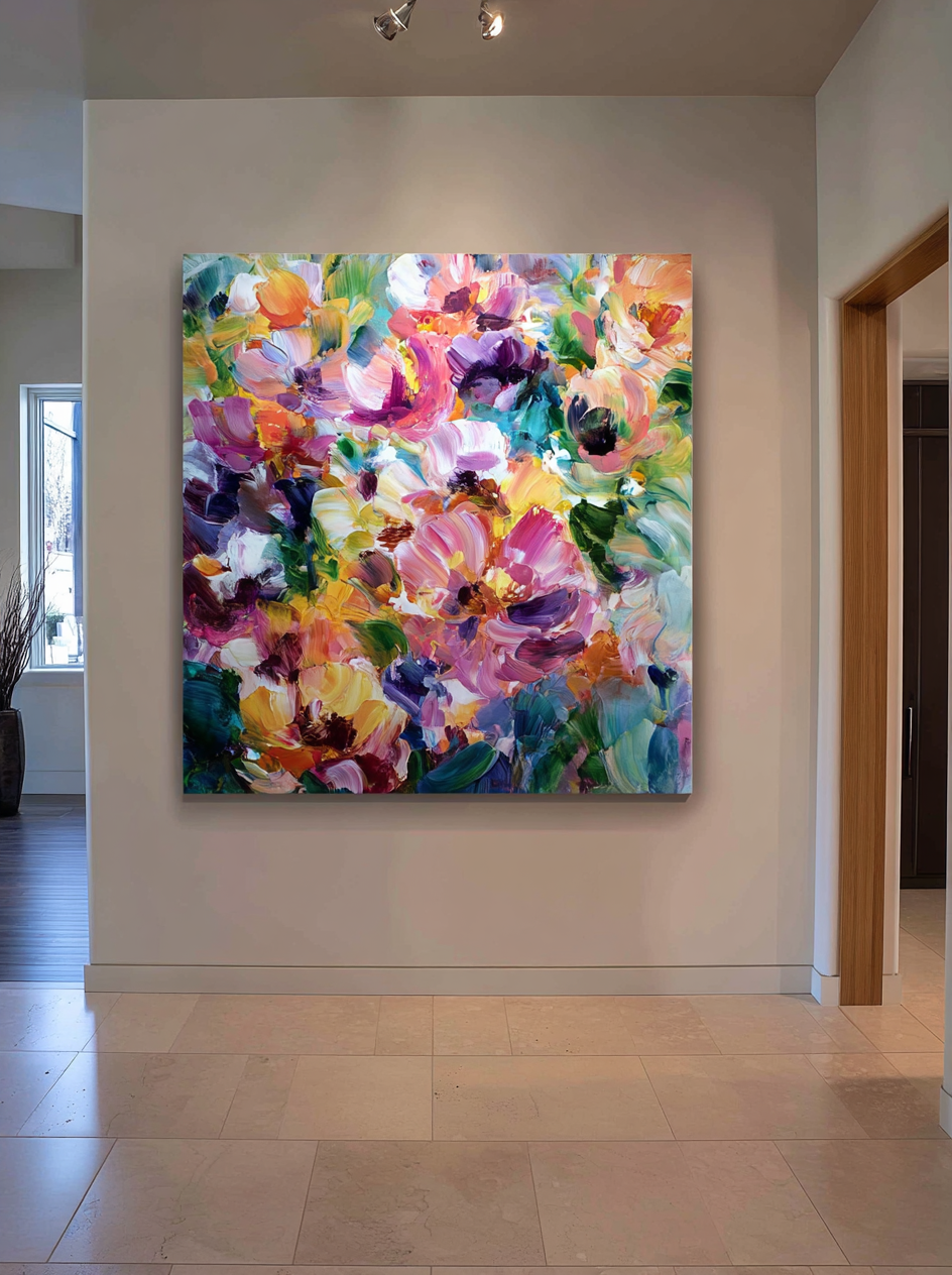 Astratto di fiori multicolor