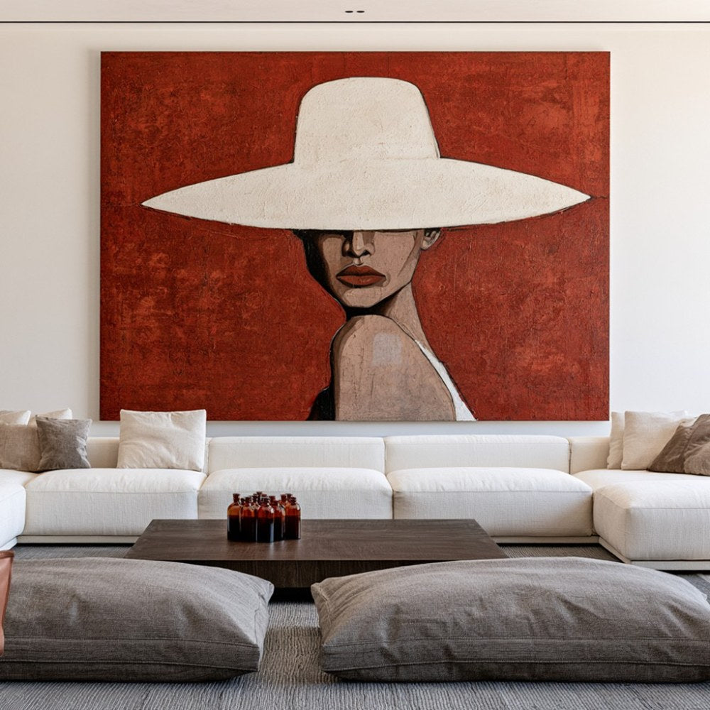 Dama con il cappello bianco