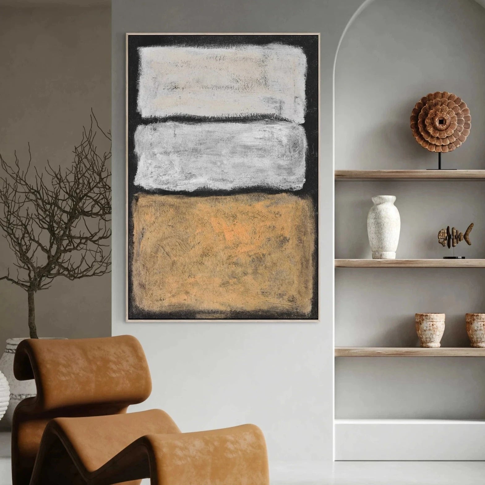 Gold Rothko Quadro Mark Rothko, Gold White and Black - Neibac - Spedizione gratuita