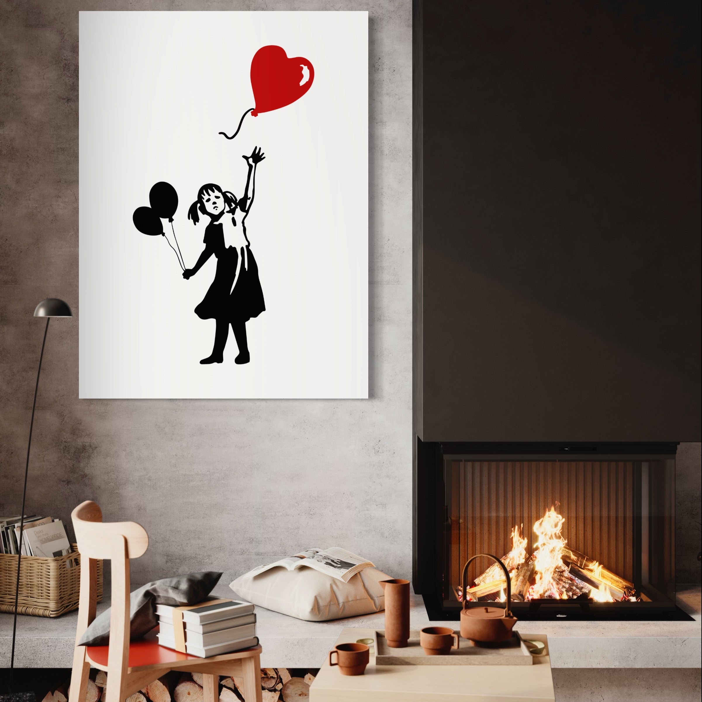 Poster Banksy Ragazza Con Palloncino A Cuore - Street Art Moderna, Stampa Artistica Senza Cornice, Murale - A4, A3, A2, A1, A0, XXL - Foto 2
