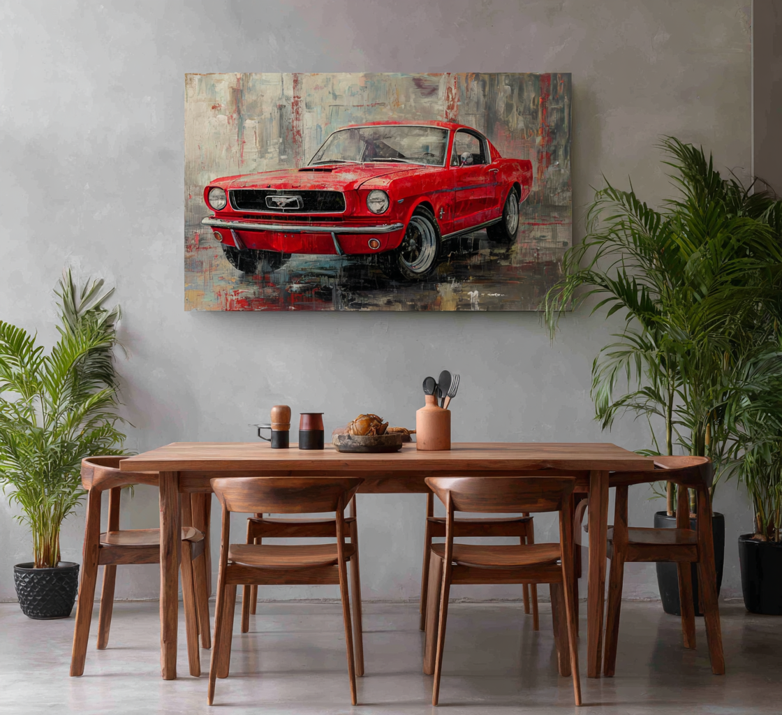 Old Mustang painting