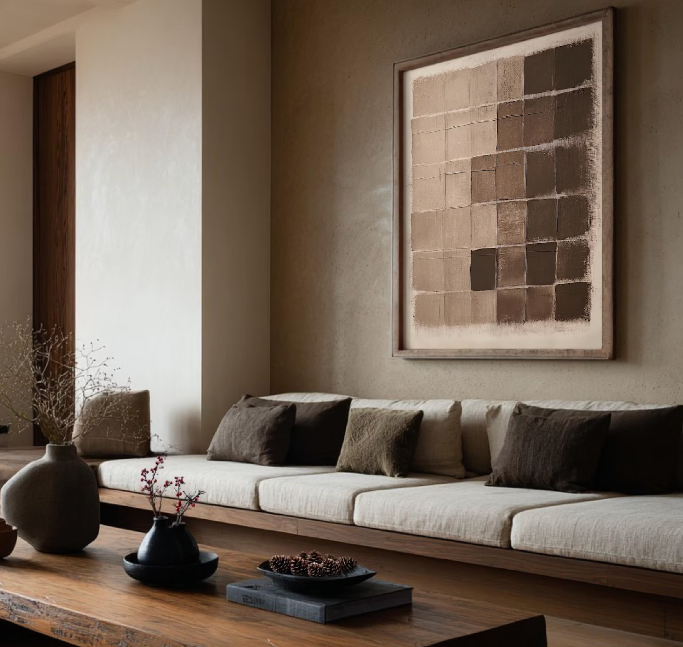 Quadrati in gradazione di beige