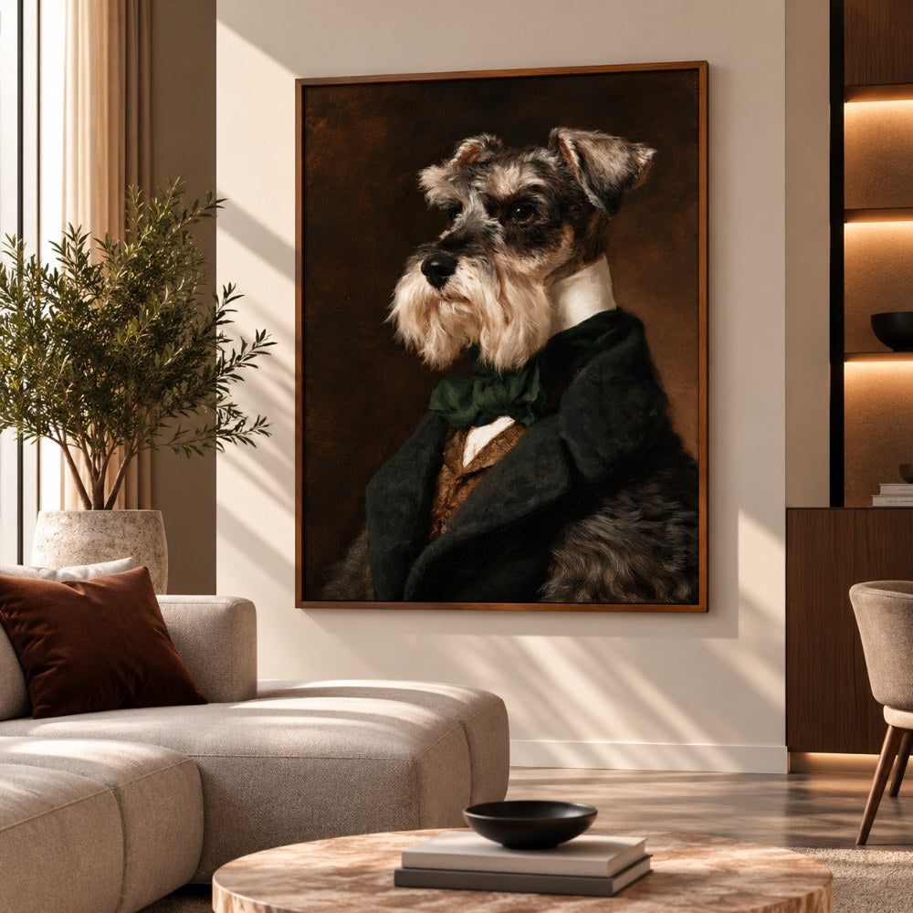 Ritratto di Cane coin Baffi