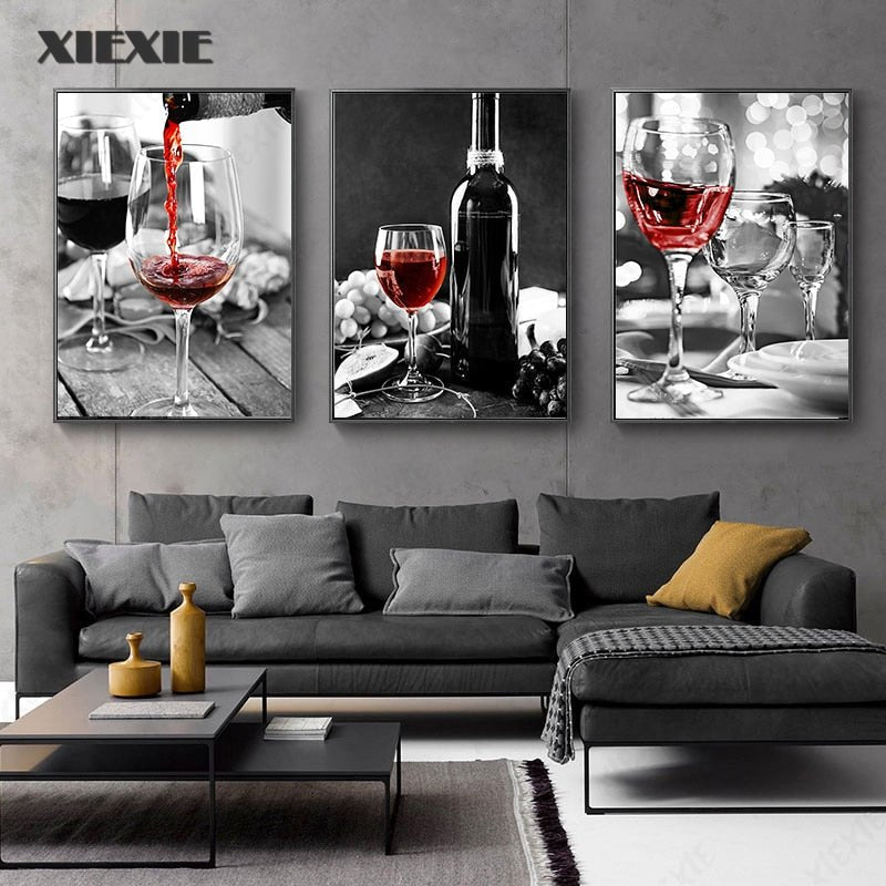 Tela calice di Vino rosso - Tele Moderne